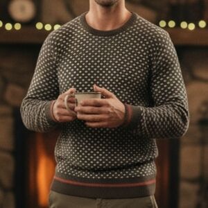 NWT Produkt XL Cabincore Eclectic Grandpa Preppy Nordic Cozy Knit Sweater